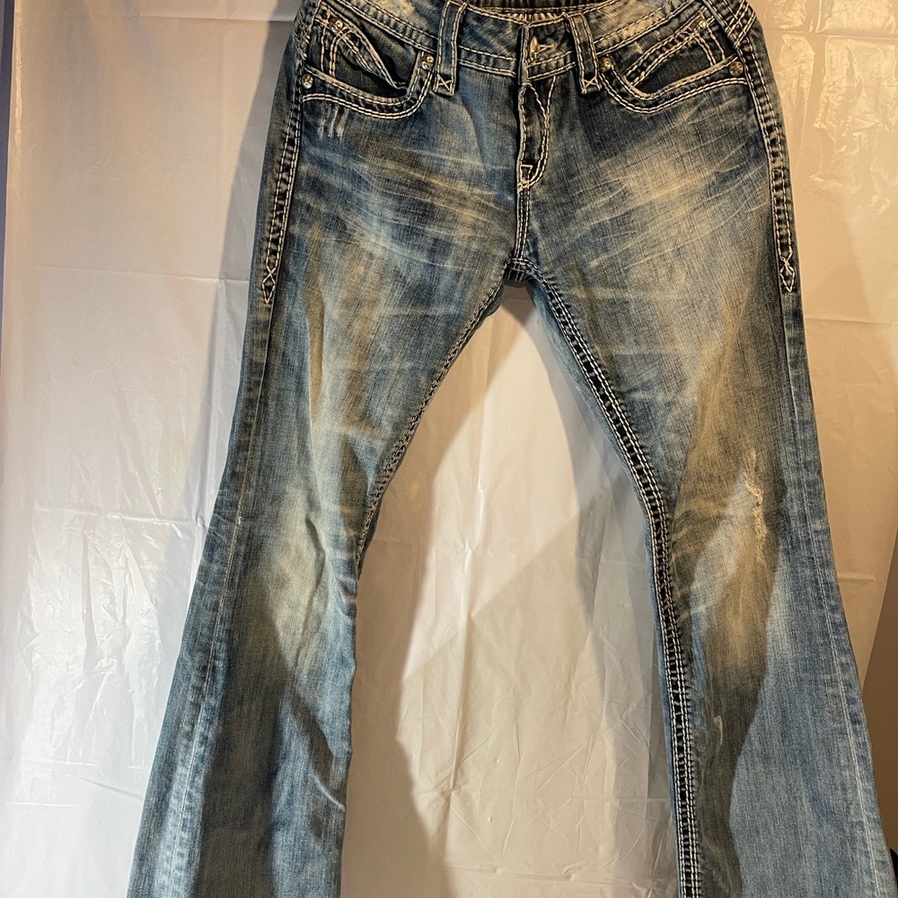 Rock Revival Blue Flare Wide Leg Jeans
